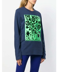 Женский темно-синий свитшот с принтом от Junya Watanabe