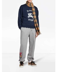 Мужской темно-синий свитшот с принтом от Burberry