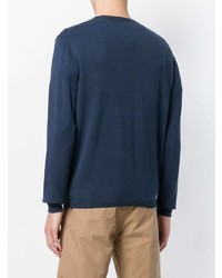 Мужской темно-синий свитшот с принтом от Sun 68