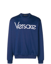 Мужской темно-синий свитшот с принтом от Versace