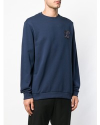 Мужской темно-синий свитшот с украшением от Versace Jeans
