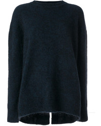 Темно-синий свободный свитер из мохера от Ellery