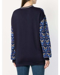 Темно-синий свободный свитер с принтом от Chloé