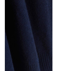 Темно-синий свободный свитер