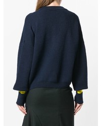 Темно-синий свободный свитер от Maison Margiela