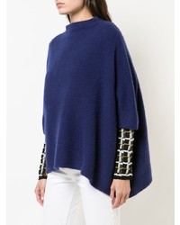 Темно-синий свободный свитер от The Elder Statesman