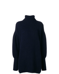 Темно-синий свободный свитер от Dondup