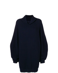 Темно-синий свободный свитер от Erika Cavallini
