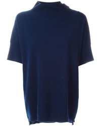 Темно-синий свободный свитер от Fay