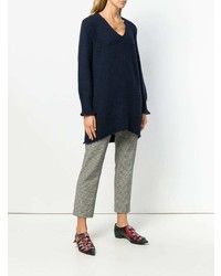 Темно-синий свободный свитер от Dondup