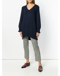 Темно-синий свободный свитер от Dondup