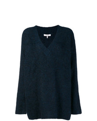 Темно-синий свободный свитер от Ganni