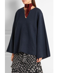 Темно-синий свободный свитер от Chloé