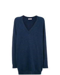 Темно-синий свободный свитер от Liska
