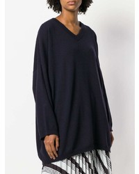 Темно-синий свободный свитер от Loewe