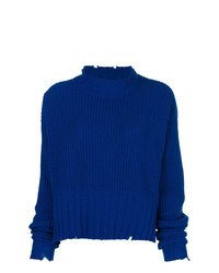 Темно-синий свободный свитер от MSGM