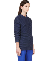 Темно-синий свободный свитер от Richard Nicoll