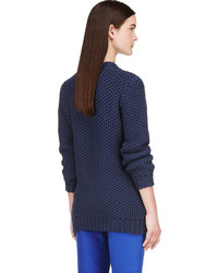 Темно-синий свободный свитер от Richard Nicoll