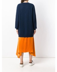 Темно-синий свободный свитер от Liska