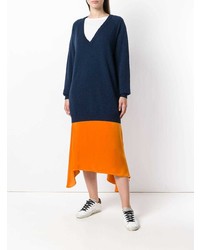 Темно-синий свободный свитер от Liska