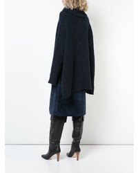 Темно-синий свободный свитер от Adam Lippes