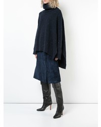 Темно-синий свободный свитер от Adam Lippes