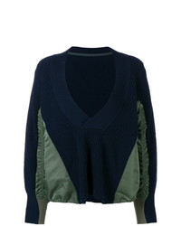 Темно-синий свободный свитер от Sacai