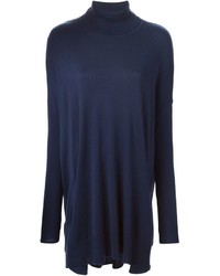 Темно-синий свободный свитер