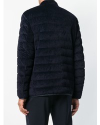 Мужской темно-синий стеганый бомбер от Giorgio Armani
