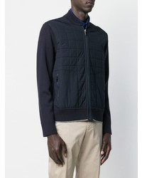 Мужской темно-синий стеганый бомбер от Z Zegna
