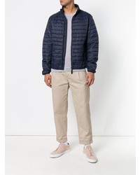 Мужской темно-синий стеганый бомбер от Geox