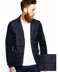 Мужской темно-синий стеганый пиджак от Asos