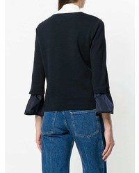 Женский темно-синий стеганый свитер на молнии от Moncler