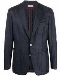 Мужской темно-синий твидовый пиджак от Canali