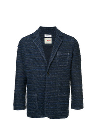 Мужской темно-синий твидовый пиджак от Coohem