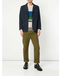 Мужской темно-синий твидовый пиджак от Coohem