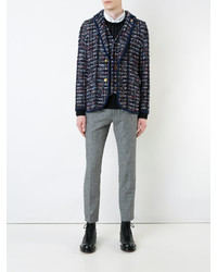 Мужской темно-синий твидовый пиджак от Coohem