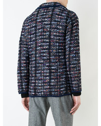 Мужской темно-синий твидовый пиджак от Coohem