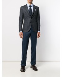 Мужской темно-синий твидовый пиджак от Paoloni