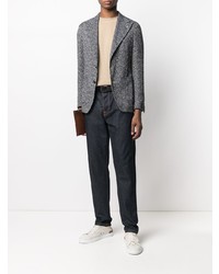 Мужской темно-синий твидовый пиджак от Tagliatore