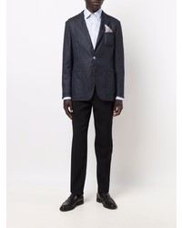 Мужской темно-синий твидовый пиджак от Canali