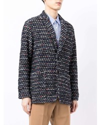 Мужской темно-синий твидовый пиджак от Coohem