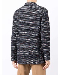 Мужской темно-синий твидовый пиджак от Coohem