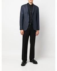 Мужской темно-синий твидовый пиджак от Zegna