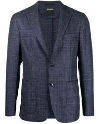 Мужской темно-синий твидовый пиджак от Zegna