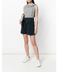 Темно-синий топ без рукавов в мелкую клетку от YMC