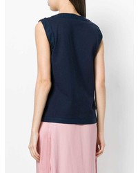 Темно-синий топ без рукавов от Marni