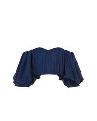 Темно-синий топ с открытыми плечами от Ellery