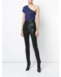 Темно-синий топ с открытыми плечами от RtA