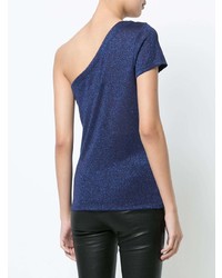 Темно-синий топ с открытыми плечами от RtA